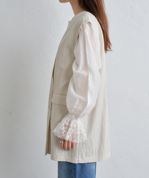 ピュアルセシン♡ノーカラーダブルデザインジレベストZARA セットアップ対応】ノーカラーダブルデザインジレベスト（ベスト