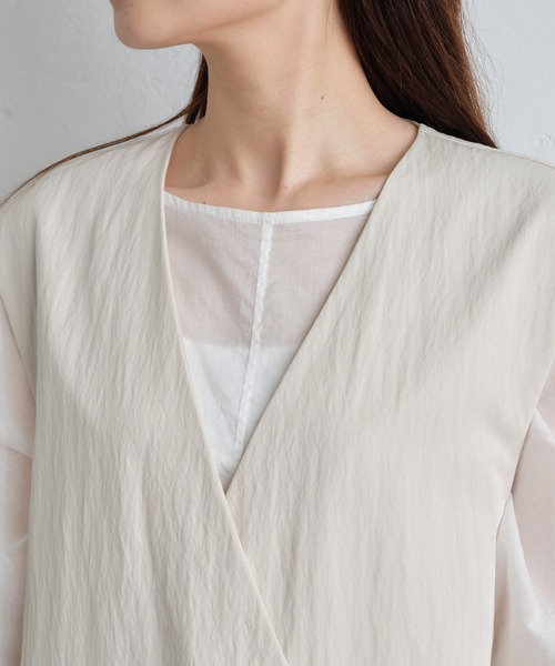 ピュアルセシン♡ノーカラーダブルデザインジレベストZARA セットアップ対応】ノーカラーダブルデザインジレベスト（ベスト