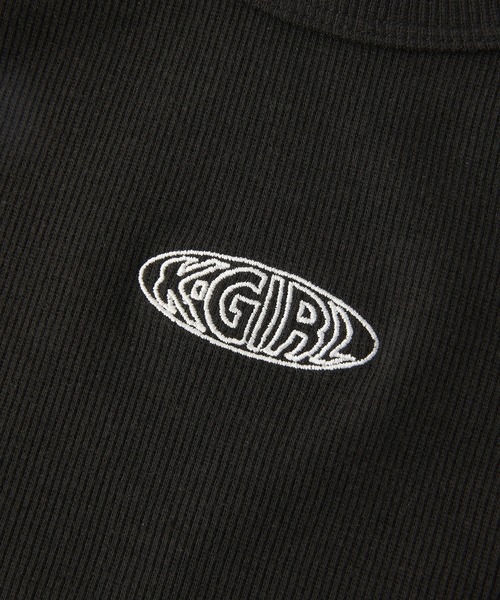 X-girl（エックスガール）の「OUTLINE OVAL LOGO TANK TOP（タンクトップ・レディース・ホワイト/ブラック/ブラウン/マルチ・S/M）」の7枚目の写真