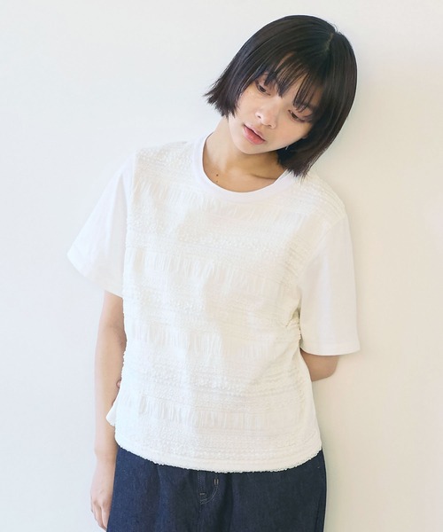 bulle de savon（ビュルデサボン）の「●tiered lace Tシャツ（Tシャツ/カットソー・レディース・ブラック/ホワイト・FREE）」の2枚目の写真