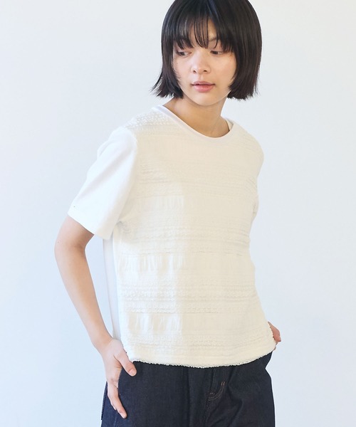 bulle de savon（ビュルデサボン）の「●tiered lace Tシャツ（Tシャツ/カットソー・レディース・ブラック/ホワイト・FREE）」の12枚目の写真