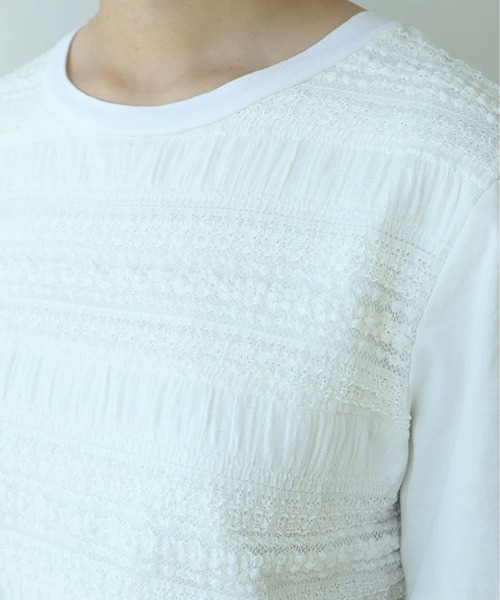 bulle de savon（ビュルデサボン）の「●tiered lace Tシャツ（Tシャツ/カットソー・レディース・ブラック/ホワイト・FREE）」の4枚目の写真