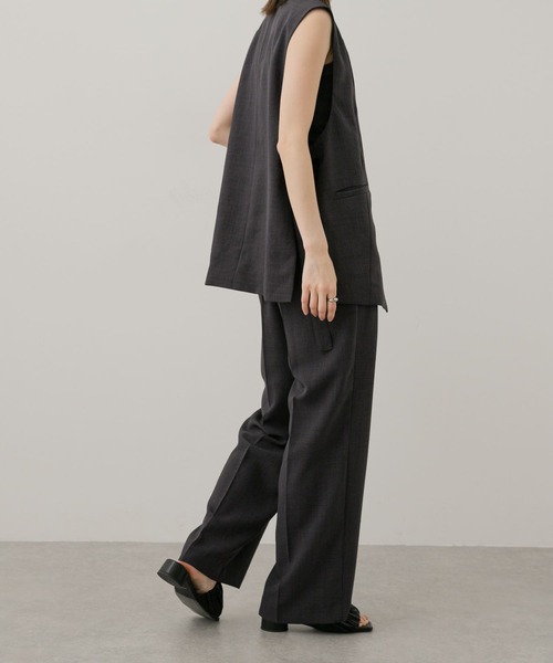 SENSE OF PLACE by URBAN RESEARCH（センスオブプレイスバイアーバンリサーチ）の「『UR TECH DRYLUXE』リネンライクワイドパンツ（その他パンツ・レディース・ブラック/ライトベージュ/ネイビー/レッド/ブラウン/チャコールグレー・X-SMALL/SMALL/MEDIUM/LARGE/TALL）」の9枚目の写真