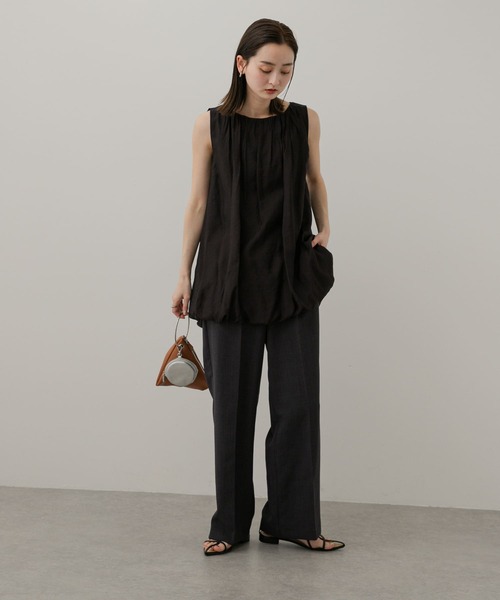 SENSE OF PLACE by URBAN RESEARCH（センスオブプレイスバイアーバンリサーチ）の「『UR TECH DRYLUXE』リネンライクワイドパンツ（その他パンツ・レディース・ブラック/ライトベージュ/ネイビー/レッド/ブラウン/チャコールグレー・X-SMALL/SMALL/MEDIUM/LARGE/TALL）」の11枚目の写真