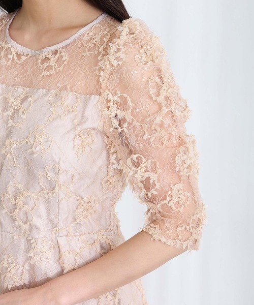 PourVous(プールヴー)の「バックリボン フレア タック 結婚式 二次会 パーティー ドレス ギャザースリーブスパンコール 七分袖&ミモレ丈 お呼ばれ 同窓会 成人式 オケージョンドレス フォーマル 謝恩会 20代 30代(ドレス・レディース・ブラック/ネイビー/ベージュ・S/M)」の17枚目の写真