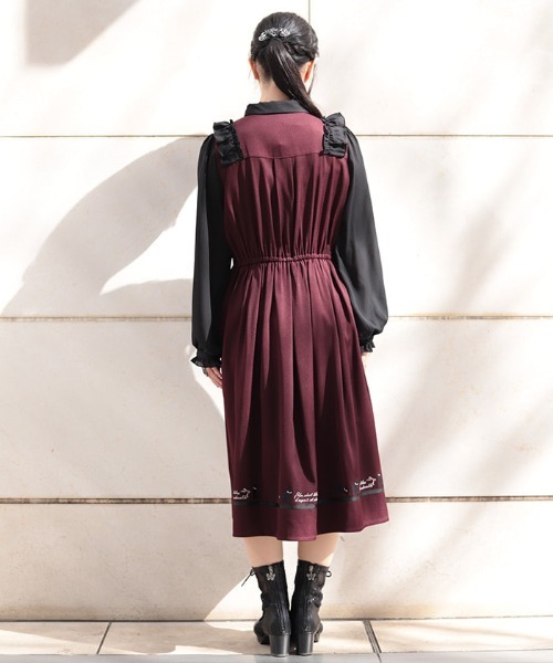 axes femme（アクシーズファム）の「キャット刺繍ドッキングワンピース（ワンピース・レディース・ワイン/ブラック・FREE）」の21枚目の写真