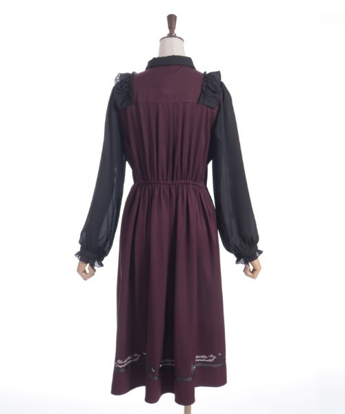 axes femme（アクシーズファム）の「キャット刺繍ドッキングワンピース（ワンピース・レディース・ワイン/ブラック・FREE）」の15枚目の写真