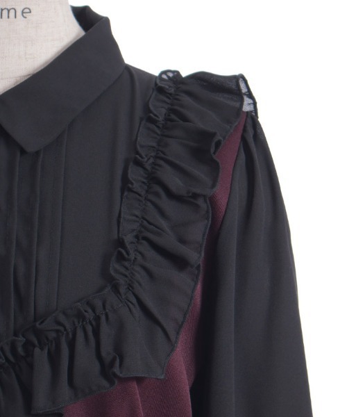 axes femme（アクシーズファム）の「キャット刺繍ドッキングワンピース（ワンピース・レディース・ワイン/ブラック・FREE）」の19枚目の写真