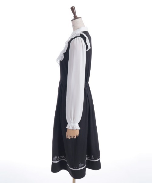 axes femme（アクシーズファム）の「キャット刺繍ドッキングワンピース（ワンピース・レディース・ワイン/ブラック・FREE）」の13枚目の写真