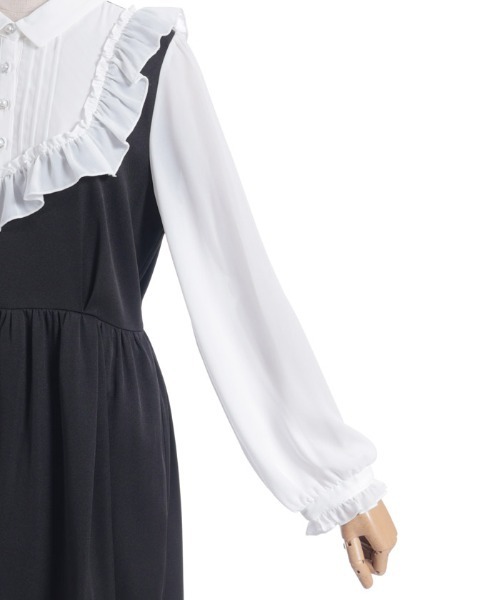 axes femme（アクシーズファム）の「キャット刺繍ドッキングワンピース（ワンピース・レディース・ワイン/ブラック・FREE）」の8枚目の写真