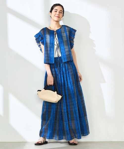 ☆Katie☆ドルチェ&ガッバーナ☆ふくれ織♡上品なジャガードスカート NOLLEY'S（ノーリーズ）の「《セットアップ対応》KIRYUチェック