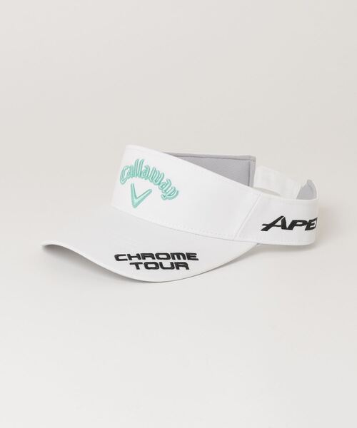 Callaway（キャロウェイ）の「キャロウェイ  TOUR RTW VISOR WM 25 JM（サンバイザー・レディース・ベージュ/ホワイト×ピンク/ホワイト×グリーン/ネイビー・FREE）」の2枚目の写真