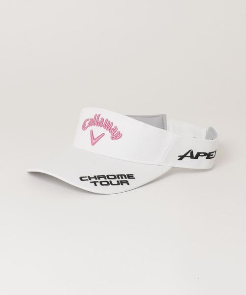 Callaway（キャロウェイ）の「キャロウェイ  TOUR RTW VISOR WM 25 JM（サンバイザー・レディース・ベージュ/ホワイト×ピンク/ホワイト×グリーン/ネイビー・FREE）」の3枚目の写真
