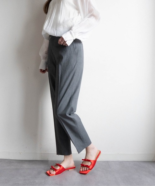 Fabby fabby（ファビィーファビィー）の「Wリボンスクエアフラットサンダル（サンダル・レディース・ブラック/レッド/シルバー・MEDIUM/SMALL/LARGE）」の17枚目の写真
