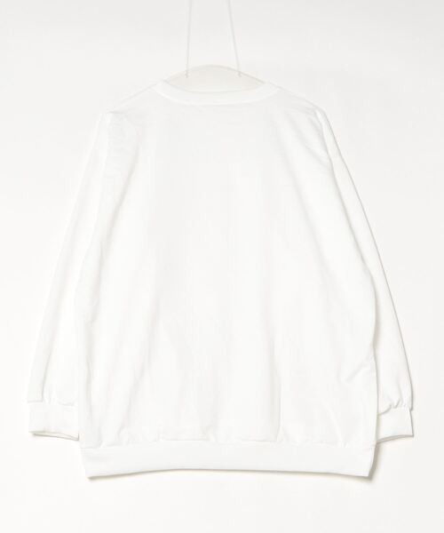 スウェット プルオーバー オーバーサイズ 白 XL エンボス 刺繍
