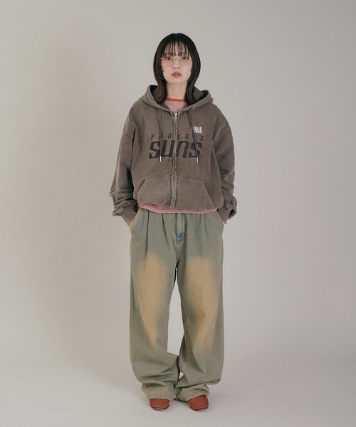 セール】Perushu / NBA ヘビーウェイトヴィンテージ加工ダブルジップ