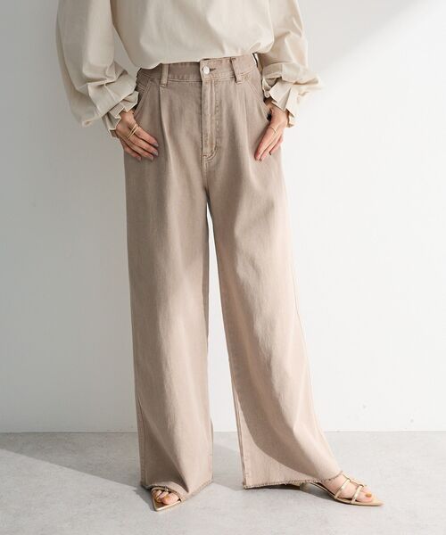 Green Parks(グリーンパークス)の「カラーピグメントパンツ(その他パンツ・レディース・カーキ/ブラウン/ライトグレー・FREE)」の1枚目の写真