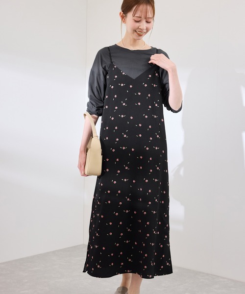 ROPE' PICNIC(ロペピクニック)の「プチローズアソートキャミワンピース(ワンピース・レディース・チャコールグレー/ブラック/キナリ・38)」の5枚目の写真