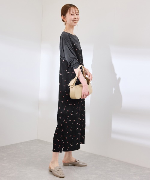 ROPE' PICNIC(ロペピクニック)の「プチローズアソートキャミワンピース(ワンピース・レディース・チャコールグレー/ブラック/キナリ・38)」の6枚目の写真