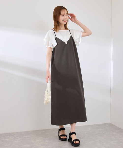 ROPE' PICNIC(ロペピクニック)の「プチローズアソートキャミワンピース(ワンピース・レディース・チャコールグレー/ブラック/キナリ・38)」の11枚目の写真