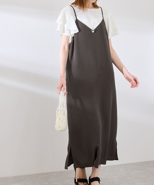 ROPE' PICNIC(ロペピクニック)の「プチローズアソートキャミワンピース(ワンピース・レディース・チャコールグレー/ブラック/キナリ・38)」の12枚目の写真