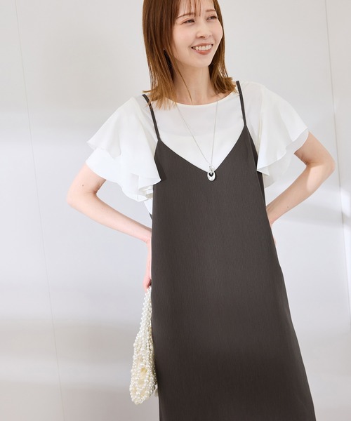 ROPE' PICNIC(ロペピクニック)の「プチローズアソートキャミワンピース(ワンピース・レディース・チャコールグレー/ブラック/キナリ・38)」の15枚目の写真