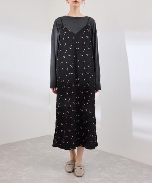 ROPE' PICNIC(ロペピクニック)の「プチローズアソートキャミワンピース(ワンピース・レディース・チャコールグレー/ブラック/キナリ・38)」の20枚目の写真