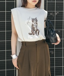 KBF | ノースリーブプリントカットソー(Tシャツ/カットソー)