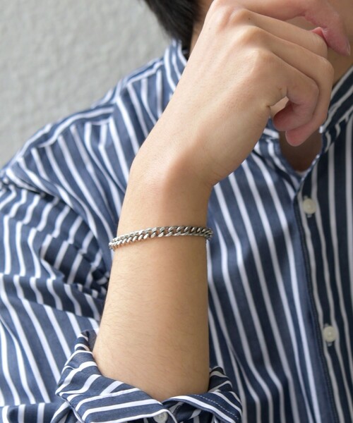 SHIPS any（シップス エニィ）の「SHIPS any: サージカルステンレス ブレスレット◇（ブレスレット・メンズ・ストーン/ホワイト系/ホワイト/ライトホワイト・ONE SIZE）」の3枚目の写真
