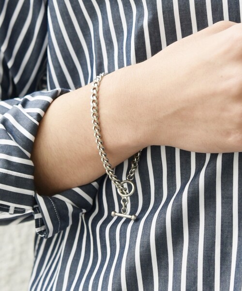 SHIPS any（シップス エニィ）の「SHIPS any: サージカルステンレス ブレスレット◇（ブレスレット・メンズ・ストーン/ホワイト系/ホワイト/ライトホワイト・ONE SIZE）」の5枚目の写真