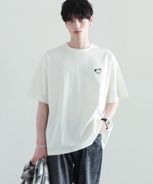 RAGEBLUE(レイジブルー)の「天竺/ワンポイント刺繍Tシャツ(Tシャツ/カットソー・メンズ・ライトブルー/ブラック/ダークグレー/ホワイト・SMALL/MEDIUM/LARGE)」の2枚目の写真