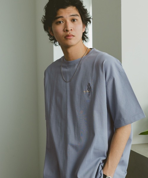 RAGEBLUE(レイジブルー)の「天竺/ワンポイント刺繍Tシャツ(Tシャツ/カットソー・メンズ・ライトブルー/ブラック/ダークグレー/ホワイト・SMALL/MEDIUM/LARGE)」の15枚目の写真