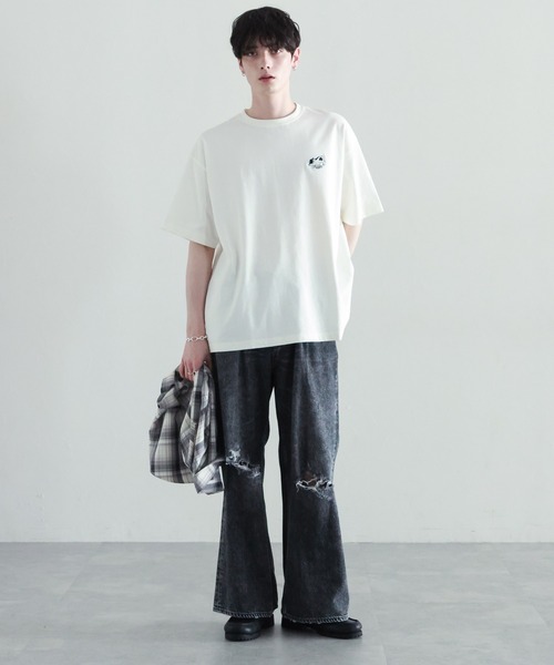 RAGEBLUE(レイジブルー)の「天竺/ワンポイント刺繍Tシャツ(Tシャツ/カットソー・メンズ・ライトブルー/ブラック/ダークグレー/ホワイト・SMALL/MEDIUM/LARGE)」の17枚目の写真