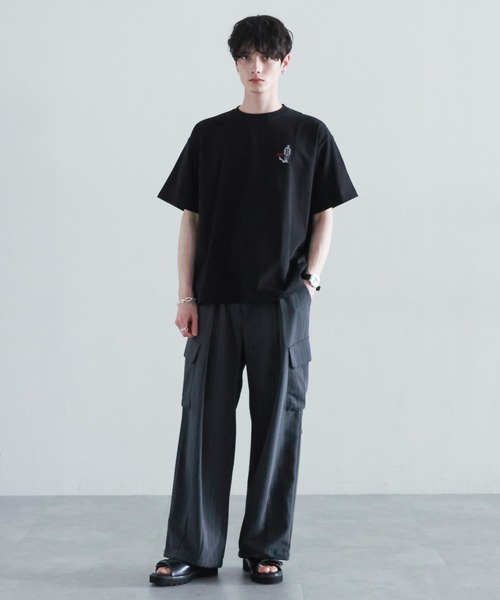 RAGEBLUE(レイジブルー)の「天竺/ワンポイント刺繍Tシャツ(Tシャツ/カットソー・メンズ・ライトブルー/ブラック/ダークグレー/ホワイト・SMALL/MEDIUM/LARGE)」の22枚目の写真