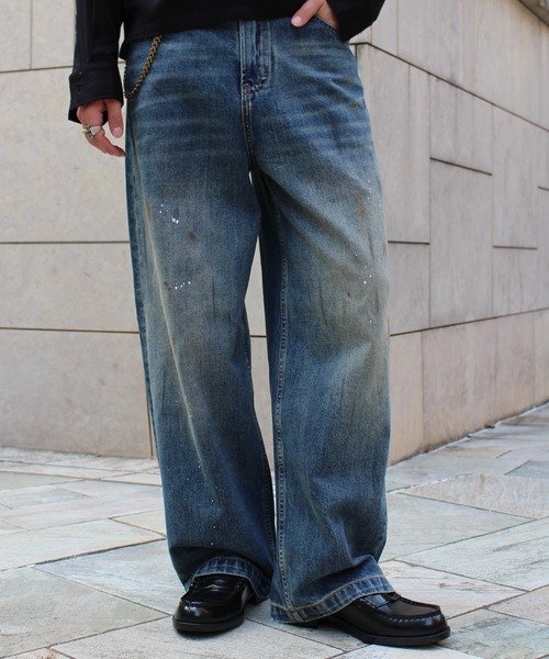 Noen（ノエン）の「ペイントバギーデニムパンツ（デニムパンツ・メンズ・ブルー・MEDIUM/LARGE）」の3枚目の写真