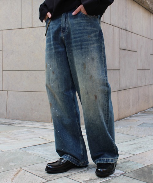 Noen（ノエン）の「ペイントバギーデニムパンツ（デニムパンツ・メンズ・ブルー・MEDIUM/LARGE）」の4枚目の写真