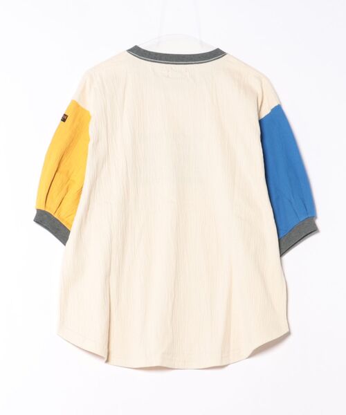 KRIFF MAYER Lady's Collection（クリフメイヤーレディースコレクション）の「【綿100%】楊柳刺繍Tシャツ（Tシャツ/カットソー・レディース・ナチュラル/カラフル/ブルー/イエロー/グレー/ブラック・MEDIUM/LARGE）」の7枚目の写真