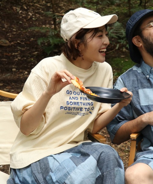 KRIFF MAYER Lady's Collection（クリフメイヤーレディースコレクション）の「【綿100%】楊柳刺繍Tシャツ（Tシャツ/カットソー・レディース・ナチュラル/カラフル/ブルー/イエロー/グレー/ブラック・MEDIUM/LARGE）」の4枚目の写真