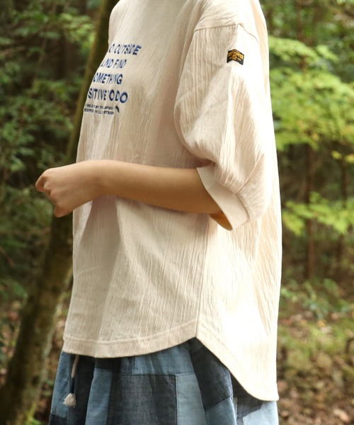 KRIFF MAYER Lady's Collection（クリフメイヤーレディースコレクション）の「【綿100%】楊柳刺繍Tシャツ（Tシャツ/カットソー・レディース・ナチュラル/カラフル/ブルー/イエロー/グレー/ブラック・MEDIUM/LARGE）」の9枚目の写真