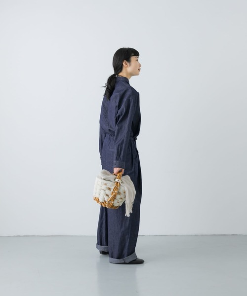 かぐれ（カグレ）の「コットンリネンデニムオールインワン（サロペット