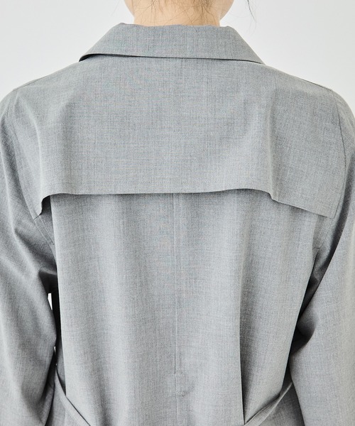 PUBLIC TOKYO（パブリックトウキョウ）の「オープンカラーミニシャツワンピ（シャツワンピース・レディース・グレー/ベージュ・FREE）」の13枚目の写真