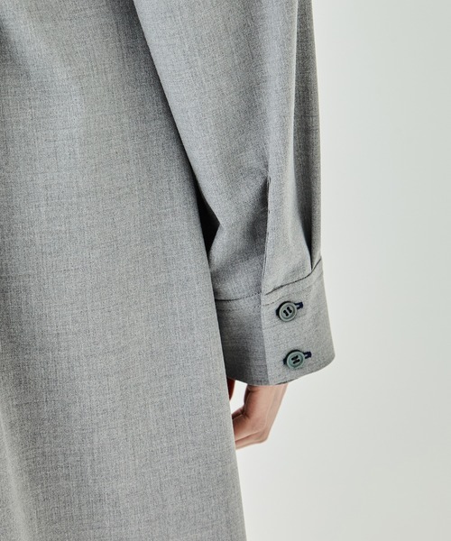 PUBLIC TOKYO（パブリックトウキョウ）の「オープンカラーミニシャツワンピ（シャツワンピース・レディース・グレー/ベージュ・FREE）」の10枚目の写真