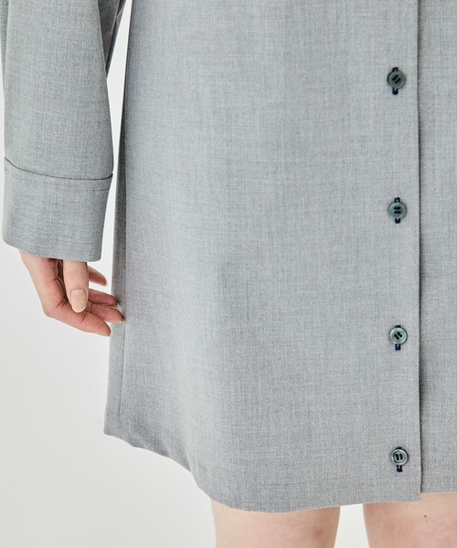 PUBLIC TOKYO（パブリックトウキョウ）の「オープンカラーミニシャツワンピ（シャツワンピース・レディース・グレー/ベージュ・FREE）」の9枚目の写真