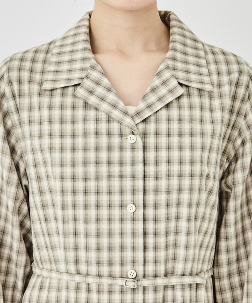 PUBLIC TOKYO（パブリックトウキョウ）の「オープンカラーミニシャツワンピ（シャツワンピース・レディース・グレー/ベージュ・FREE）」の3枚目の写真