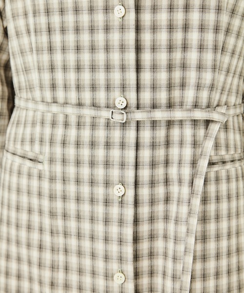 PUBLIC TOKYO（パブリックトウキョウ）の「オープンカラーミニシャツワンピ（シャツワンピース・レディース・グレー/ベージュ・FREE）」の6枚目の写真