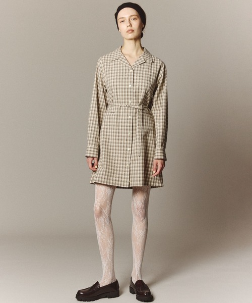 PUBLIC TOKYO（パブリックトウキョウ）の「オープンカラーミニシャツワンピ（シャツワンピース・レディース・グレー/ベージュ・FREE）」の22枚目の写真