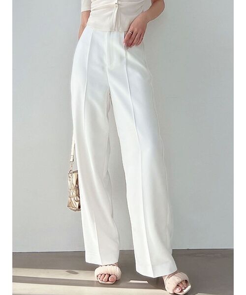 RESEXXY（リゼクシー）の「ベーシックストレートパンツ【セットアップ着用可能】（その他パンツ・レディース・ブラック/ホワイト/ライトグレー・FREE）」の2枚目の写真