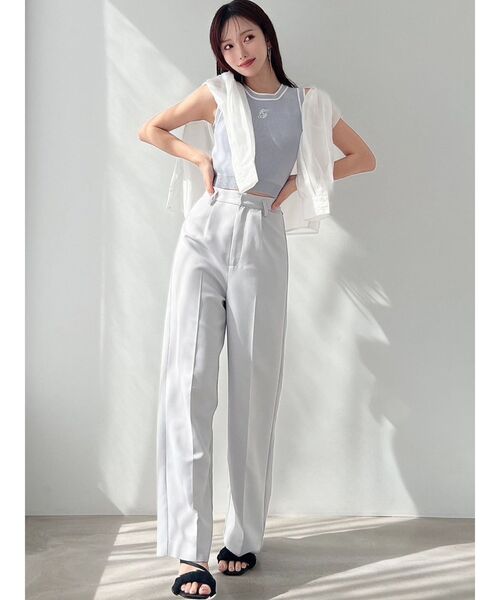 RESEXXY（リゼクシー）の「ベーシックストレートパンツ【セットアップ着用可能】（その他パンツ・レディース・ブラック/ホワイト/ライトグレー・FREE）」の5枚目の写真