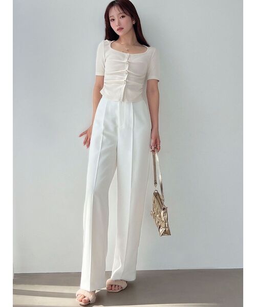 RESEXXY（リゼクシー）の「ベーシックストレートパンツ【セットアップ着用可能】（その他パンツ・レディース・ブラック/ホワイト/ライトグレー・FREE）」の16枚目の写真