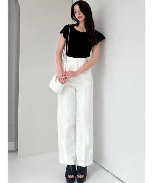 RESEXXY（リゼクシー）の「ベーシックストレートパンツ【セットアップ着用可能】（その他パンツ・レディース・ブラック/ホワイト/ライトグレー・FREE）」の18枚目の写真